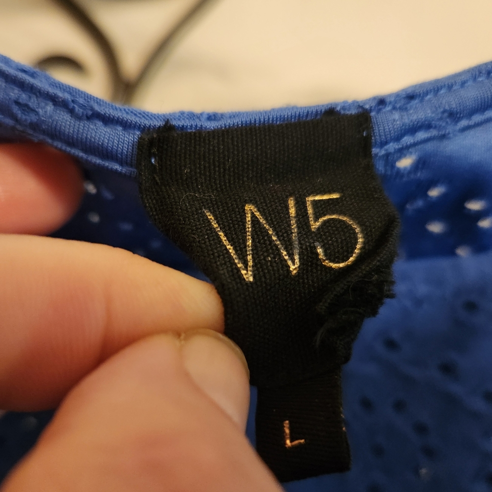 W5 Blue Eyelet Women's Large Top - Picture 2 of 5